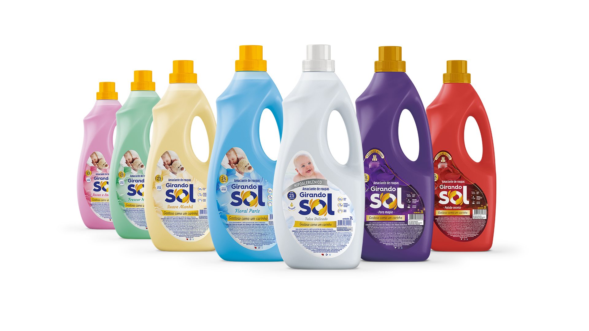 amaciantes girando sol